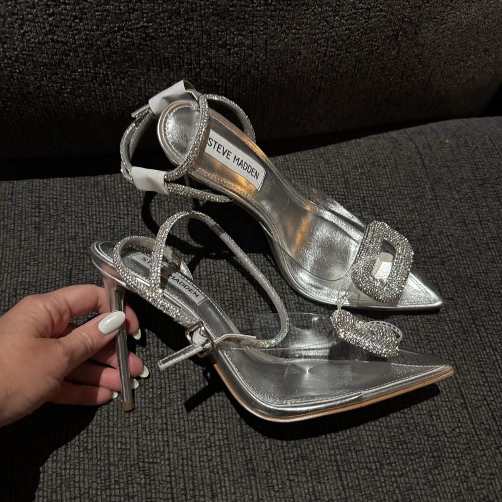 NWT Steve Madden VIENNA SANDAL CLEAR Sz 7,5 - Picture 8 of 11